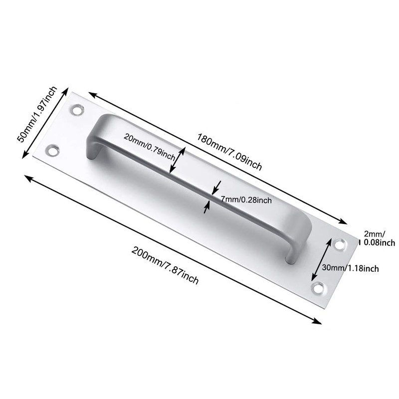 2Pcs Aluminum Alloy Sliding Door Handle Fire Door Handle Toilet