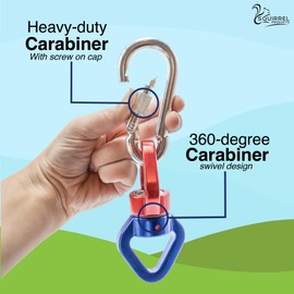 Heavy Duty Swing Swivel 500 lbs Weight Capacity, 360° Rotator with Carabiner for Hammocks, Tree Swings, Aerial Yoga, Climbing, and Outdoor Activities