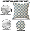 Blue Checkered Pillow Covers 18x18 Pack of 2, Classic Plaid