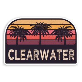 2 x 10cm Rustic Clearwater Florida Vinyl Stickers Travel Luggage Sticker #34313 (10cm Wide)