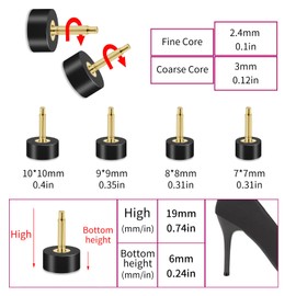 Keroius 16 Pairs High Heel Shoes Replacement Tips - Shoe Repair Stiletto Caps Protector Dowels Women's Round Cover