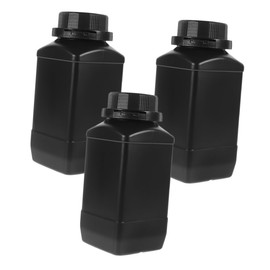 KICHOUSE 3pcs Wide Mouth Laboratory Bottles with Inner Caps Chemical Reagent Container Plastic Sample Storage for Secure Sealing and Light Protection for Lab Use