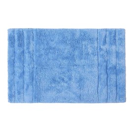 HOMESCAPES Spa Supreme Luxury Bath Mat, Blue, Very Heavy 1800 GSM, Super Soft Plush Cotton Rug, 50x80cm, Washable at Home.