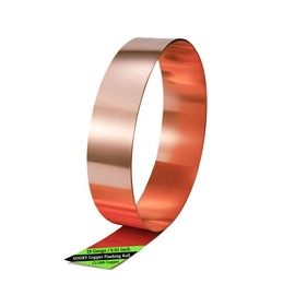 GOORY Copper Flashing 28 Gauge - 2in x 5ft 0.013"(0.32mm) Thickness Roof Flashing Roll - 99.95+% Pure Copper Sheet Metal ASTM B152 - Roofing Repair DIY Project Contractor Jewelry Crafts