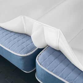 Convertidor Mejorado 3 en 1 Puente de Cama de Individual a King con Sábana Ajustable - Relleno de Espacio de Colchón Cama King - con Jueg...