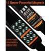 Unbranded Magnetic Wristband with 15 Magnets,Tool Belt for Holding Screws,Nails,D
