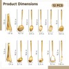 12 Pcs Gold Cooking Kitchen Utensil Set - 304 Stainless