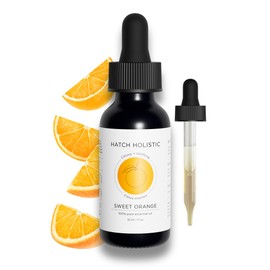 Hatch Holistic Sweet Orange Essential Oil - 1oz 100% Pure Citrus Oil for Diffuser and Aromatherapy with Energizing Scent, Natural Stress Relief, Mood Booster, Refreshing for Home and Skin Care