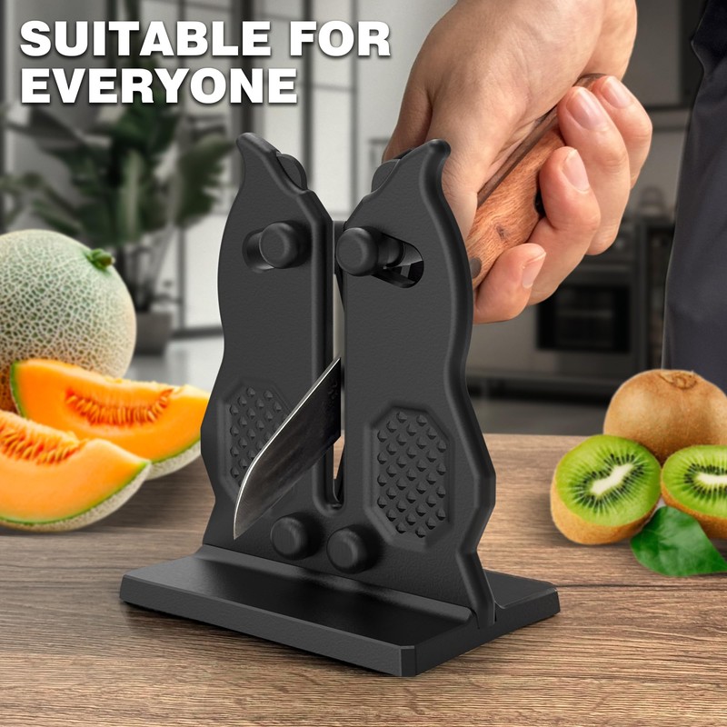 XARILK Edge Kitchen Knife Sharpener – Pull-Through Manual Sharpener with