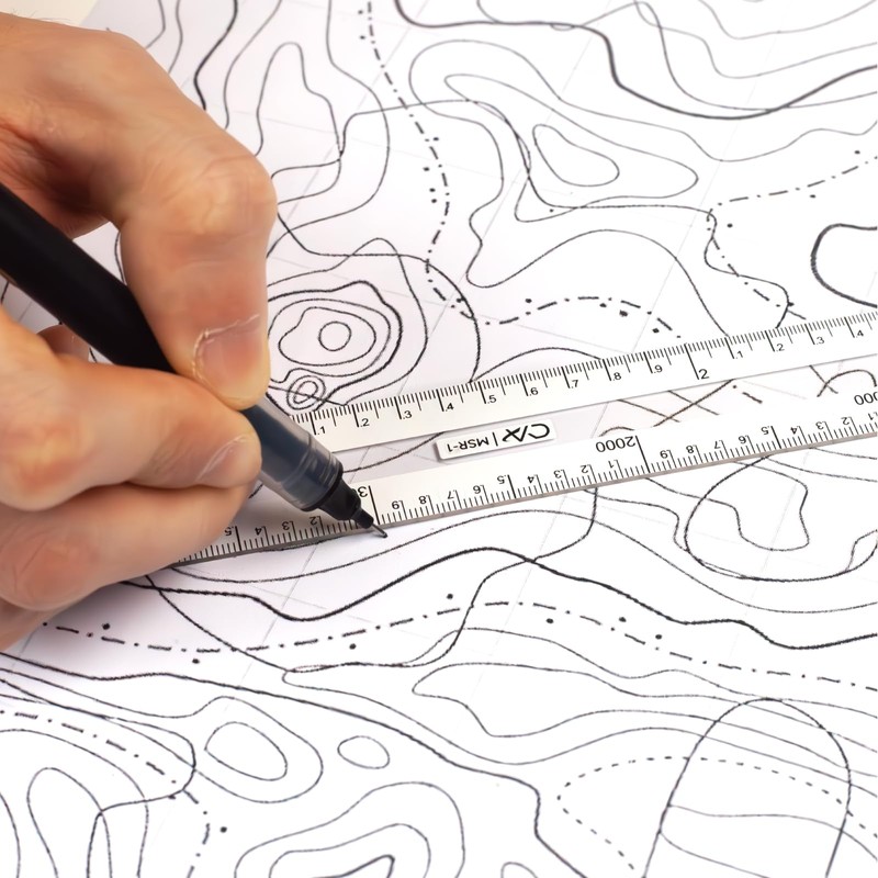 CYA Clear Scale Ruler Maptool 1:62,500 Scale Map Reading Professional