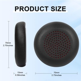 Poly Voyager Focus UC Replacement Ear Pads for Plantronics B825 Binaural, BLACKWIRE 5220 5210 7225, Focus 2 USB-A Headset - Cushions Cups Cover With Foam