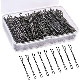 SHADECRAFT 150 Bobby Pins - 5cm Long Hair Pins for Women with Box - Hair Pins & Kirby Grips for Thicker & Strong Hair, Ideal Hair Clips Women for All Hair Types (Black)