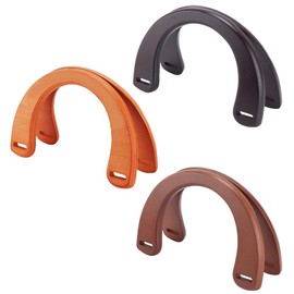PH PandaHall 6 Pack Wooden Purse Handle U-Shaped Handles Replacement 3 Color Crocheted Handbags Handles for Handmade Beach Bag Handbags Straw Bag Purse Crocheted Handbags