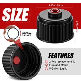 Fabbay 4 Pieces Racing Fuel Jug Cap Racing Fuels Filler Hose 5 Gallon Gas Can Cap with Hose Kits for Gasoline 5 Gallon Container Tank Gas Jug Replacement(Elegant Style)