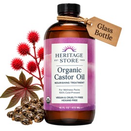 Heritage Store Organic Castor Oil, 16 Ounce