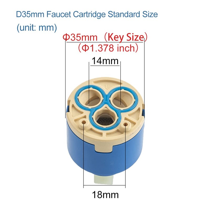Diameter 35mm Ceramic Faucet Cartridge Replacement for Single Handle Kitchen