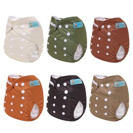 ALVABABY Baby Cloth Diapers 6 Pack with 12 Inserts Baby Girls and Boys