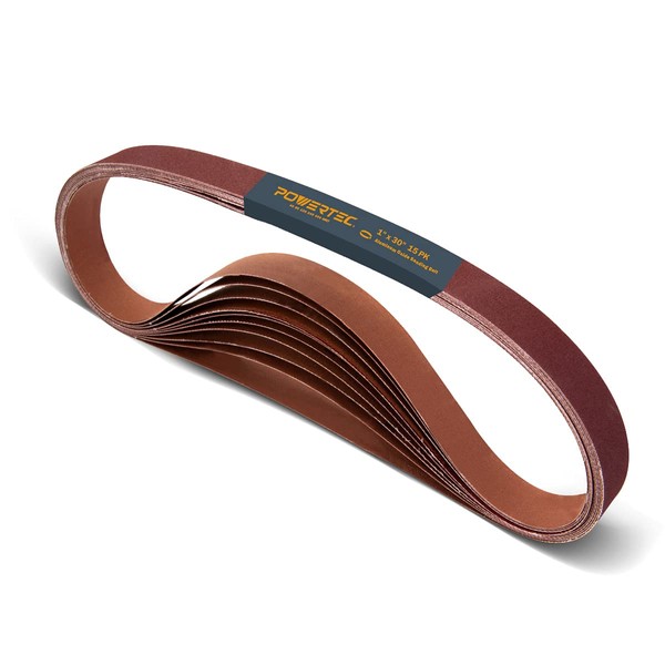 POWERTEC 1 x 30 Inch Sanding Belt, 3 Each of