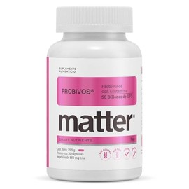 Matter Probivos Fem, Probióticos para Mujeres con L-Glutamina, 50 Billones de UFC, Apoyo Íntimo, Soporte a Microbiota, Apoyo Digestivo e Inmunológico 