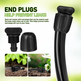 Happyyami 6 Pack 1.7" Drip Irrigation Hose Connectors 1/2 Inch Barbed Tubing End Plugs Garden Hose Adapter Faucet Connector for Garden Irrigation Misting System