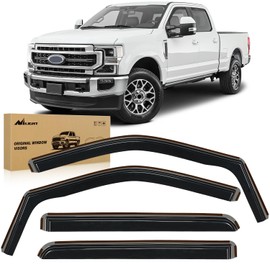 Nilight Vent Window Visors for Ford F250 F350 F450 F550 Super Duty Crew Cab 2017 2018 2019 2020 2021 2022 2023 2024, in-Channel Rain Guards, Original Window Deflectors-4PCS