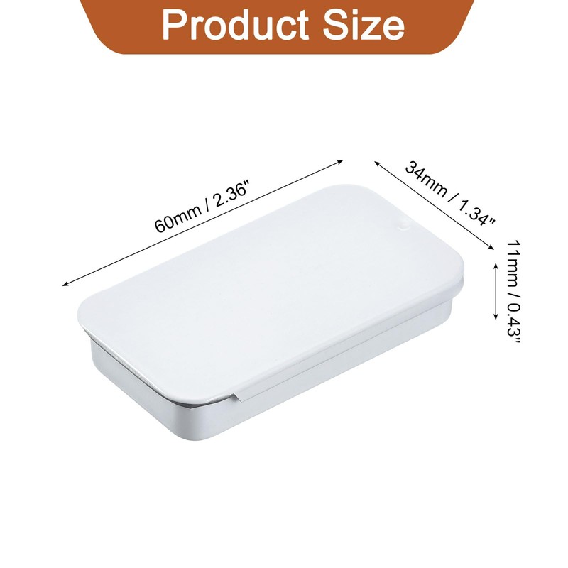 uxcell 30 Pcs Classic White Metal Tin Box Containers, 2.4x1.3x0.4