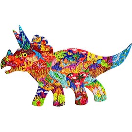 Puzzles for Kids Ages 4-8, 8-10 and Adults Triceratops Dinosaurs 150 Pieces Animal Shaped Jigsaw Puzzles Toys for Kids 5 6 7 8 12 Boys Girls Birthday