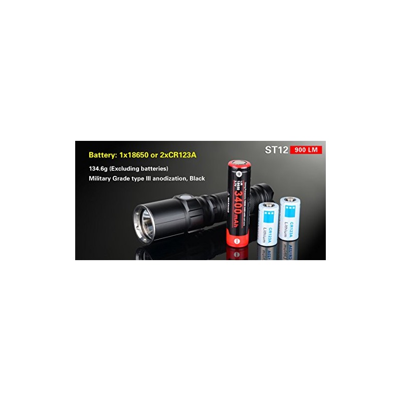 Klarus ST12 XM-L2 Led Flashlight 900 Lumen Compact Lightweight Torch