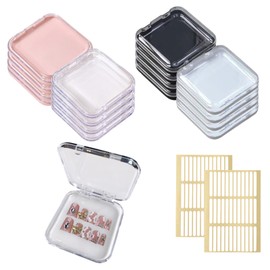 ​16 Pcs Press on Packaging Box Nail Case for Press Ons with 72 Pcs Adhesive Double Sided Tape, Fake Nail Holder Storage & Display Organizer Salon Supplies