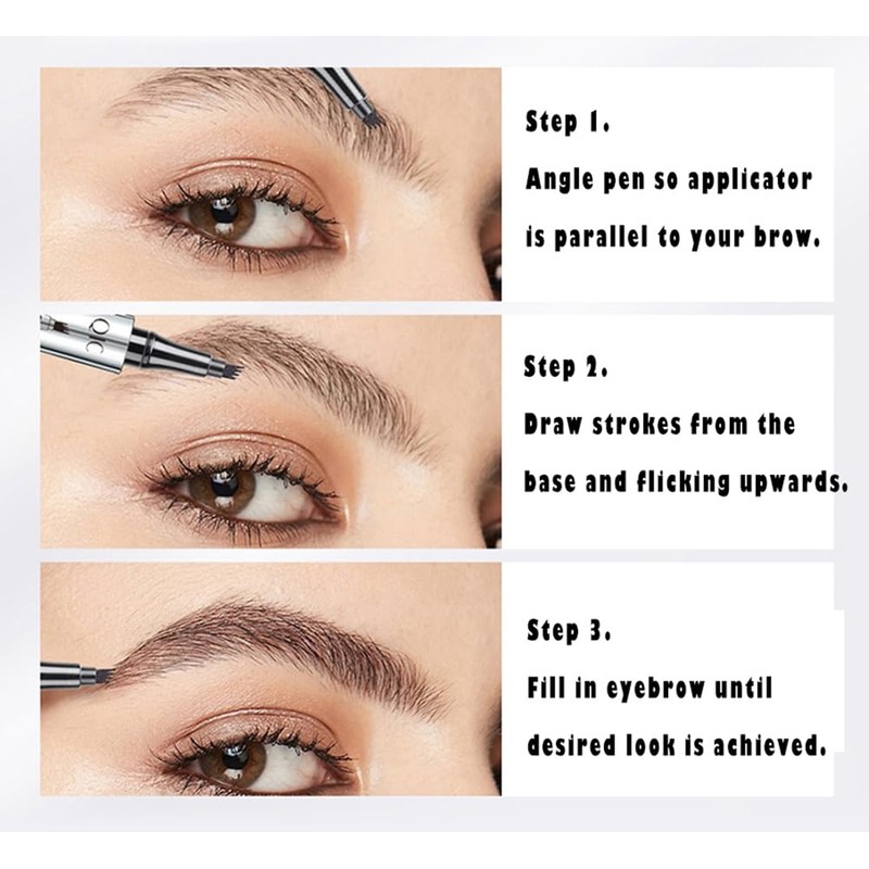 5 Colors Hair-like Strokes Eyebrow Pen, Mimics Natural Eyebrow Liquid