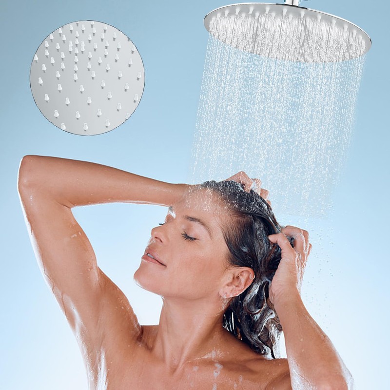 1 x Round Shower Head, Rain Shower Head Made of