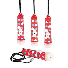Fun Express Valentine Mini Flashlights On A Rope (set of 12) Giveaways and Party Supplies