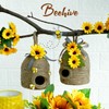 Bigger Bee Hive Decor,2 Pack Bumble Bee Rustic Decor Hive,Natural