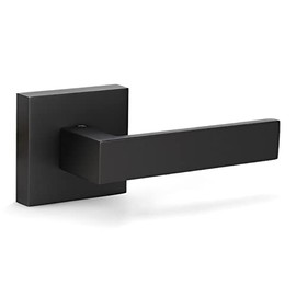 KNOBWELL 1 Pack Heavy Duty Dummy Lever Set for Interior Door, Heavy Duty Dummy Handle, Single Sided, Matte Black Finish, Leversets for Interior Doors, Right/Left Handing 0.93 lb (Only One Side Use)