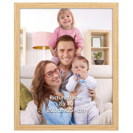 Giftgarden 8x10 Picture Frame Natural Woodgrain, 8 by 10 Thin Photo Frame for Wall Tabletop Display, Single