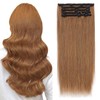 Elailite Clip in Hair Extensions Real Human Hair, Remy Hairpieces