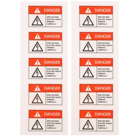 Kichvoe High Voltage Sign Stickers: 10pcs Waterproof Danger Warning Stickers - Adhesive Safety Sign - Danger Decal With Large Clear Font, 2.36 X 1.57 Inch