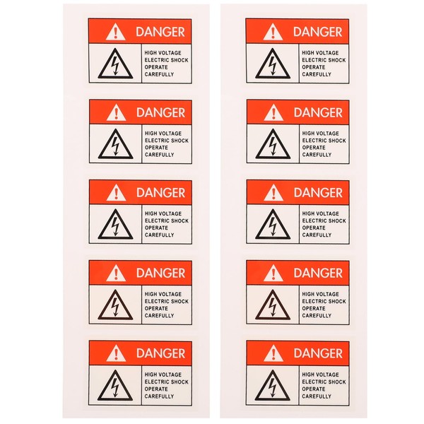 Kichvoe High Voltage Sign Stickers: 10pcs Waterproof Danger Warning Stickers