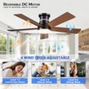 Ceiling Fans with RGB Lights -48” Brown Flush Mount Ceiling
