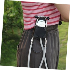 MAGICLULU 2pcs Stethoscope Holder for Scrubs PU Stethoscope Hip Holder with Sturdy Clip Lightweight Portable Storage for Medical Professionals Black