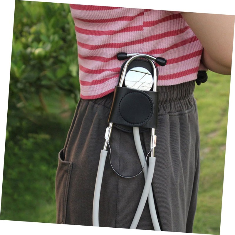 MAGICLULU 2pcs Stethoscope Holder for Scrubs PU Stethoscope Hip Holder