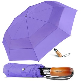 Lejorain Travel Golf Umbrellas for Women - Portable Automatic Open Close Womens Umbrellas Folding Large for Rain Windproof