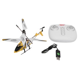 RC Helicopter Toy 3 Channel Gyroscope Stabilizer Remote Control Helicopter with Night Light for More Than 8 Years Old Yellow