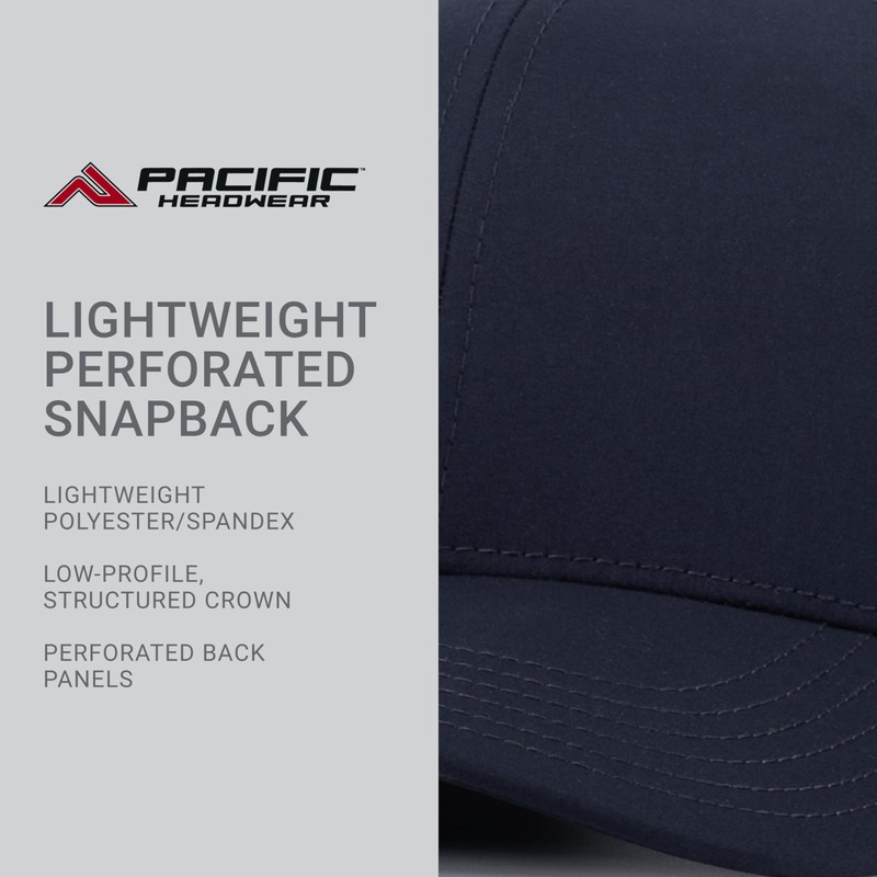 Pacific Headwear Lightweight Perforated Snapback Navy