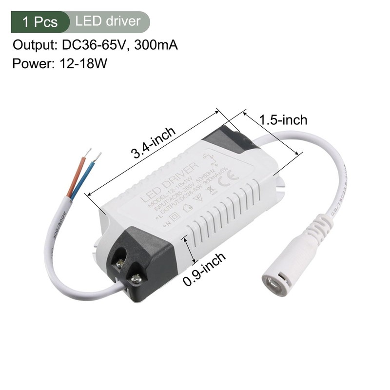 YOKIVE 12-18W Constant Current 300mA LED Driver AC 85-265V Comes