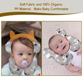 vocheer Baby Travel Pillow Head Neck Support Pillow for Stroller Car Seat Travel (Owl)