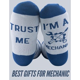 InnoBeta Mechanic Gifts Socks for Men Unique, Gifts for Diesel Mechanics, Mechanical Engineering Gifts, One Size Crew Socks, Trust Me I'm A Mechanic