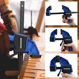Bar Clamps for Woodworking,NOEAIKE 4-Pack Wood Clamps 12 Inch Light Duty One-Handed Woodwoking Clamps,Quick Grip/Spreader Clamps Set 150LBS Load Limit with Quick Change Button.