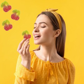 Fruidles Sour Twin Cherries Gummies, Deliciously Tart Gummy Cherries Candies Coated In Sugar, Non-GMO (Half-Pound)