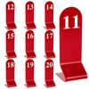 Muka Set of 10 Acrylic Double Sided Table Numbers, Number Signs for Wedding Restaurant Banquet-Red-Number 11to20